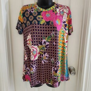 Johnny Was Maggie Crewneck Swing T-Shirt Floral